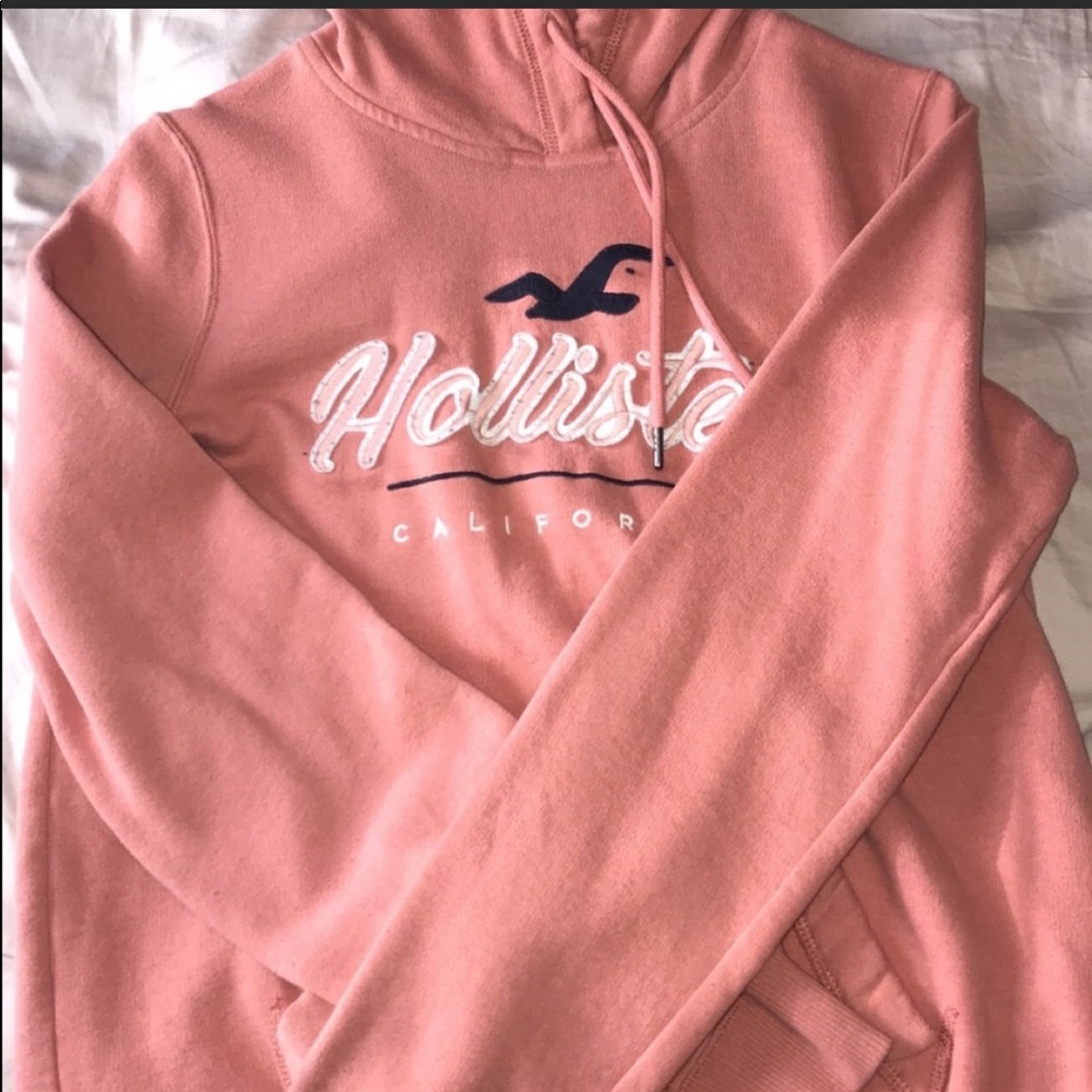 pink hollister hoodie